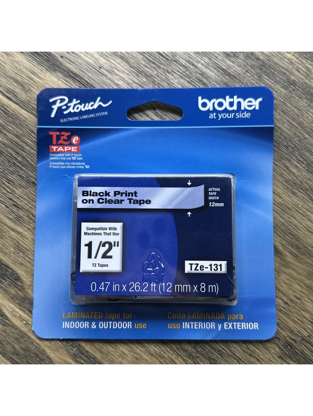 Brother TZE-131Black Print on Clear Laminated Tape for P-touch Label Maker